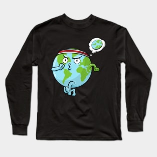 World map as Runner with Headband Long Sleeve T-Shirt